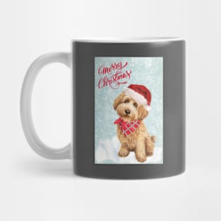 Golden Cockapoo Merry Christmas Santa Dog Mug